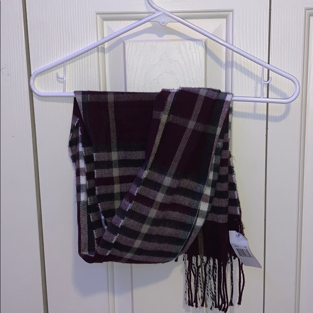 Burgundy, plaid scarf
